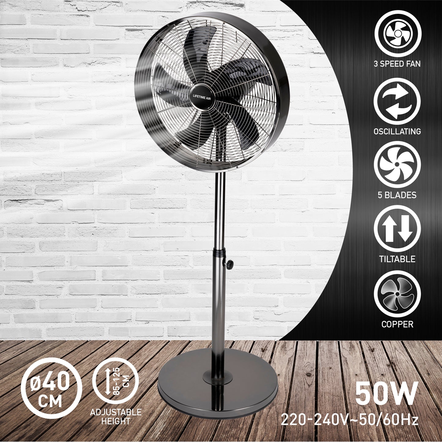 Fan Standing 40Cm 50W 230V