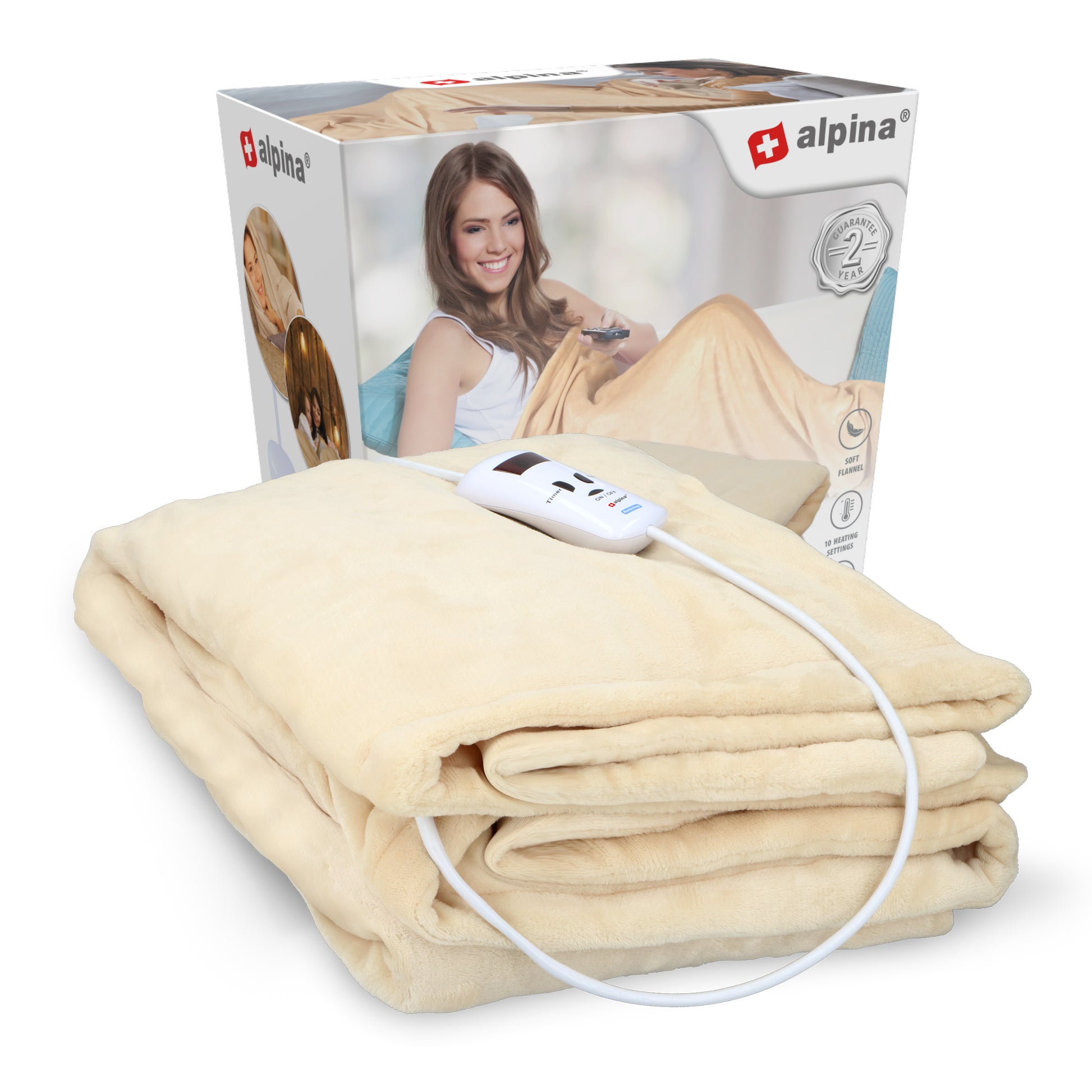 Blanket Heated Ivory180W Pes