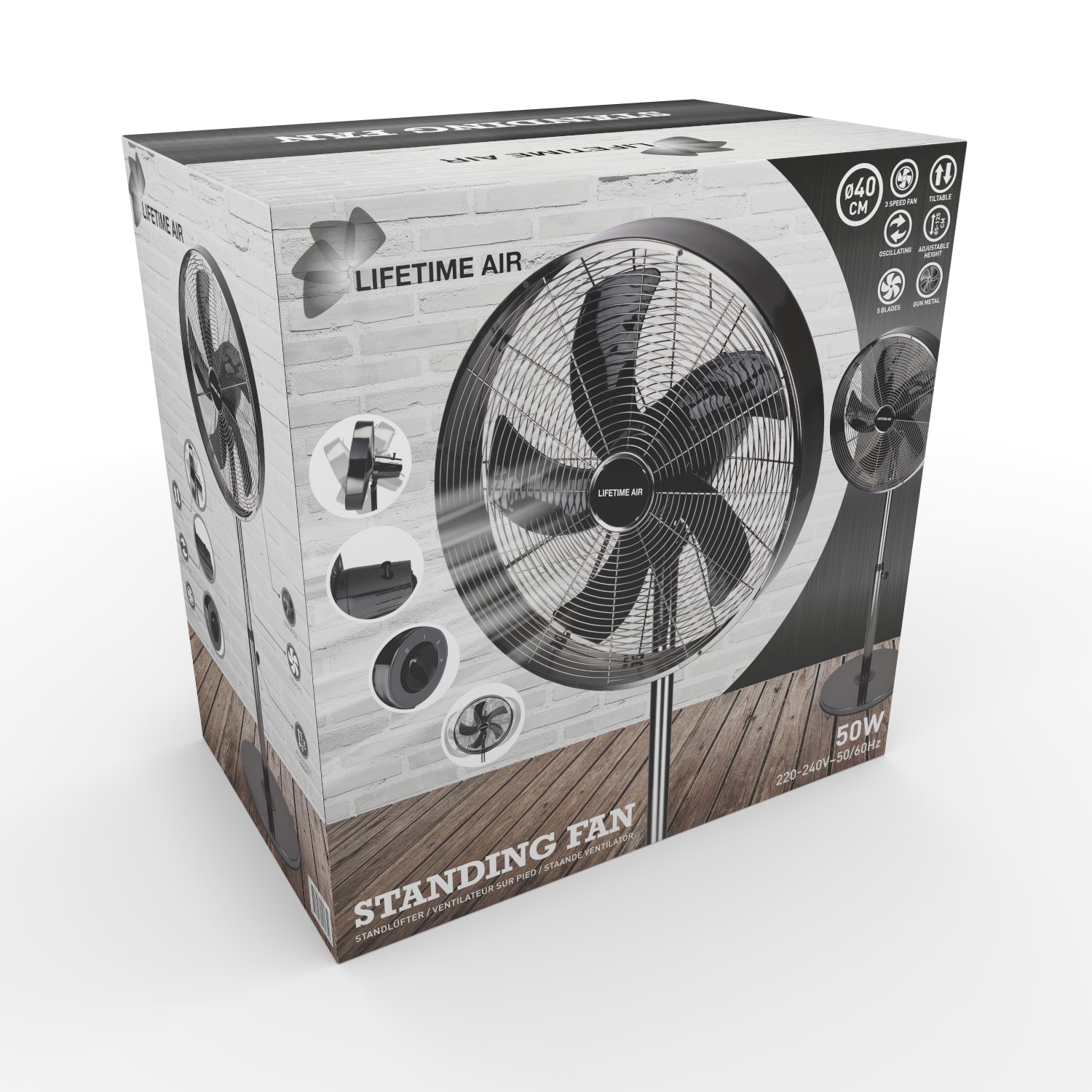 Fan Standing 40Cm 50W 230V