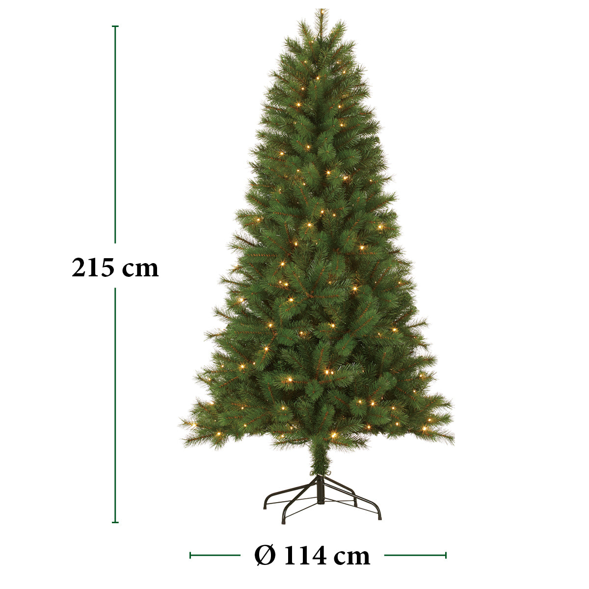 Xmas Tree Led Green 200L 215Cm