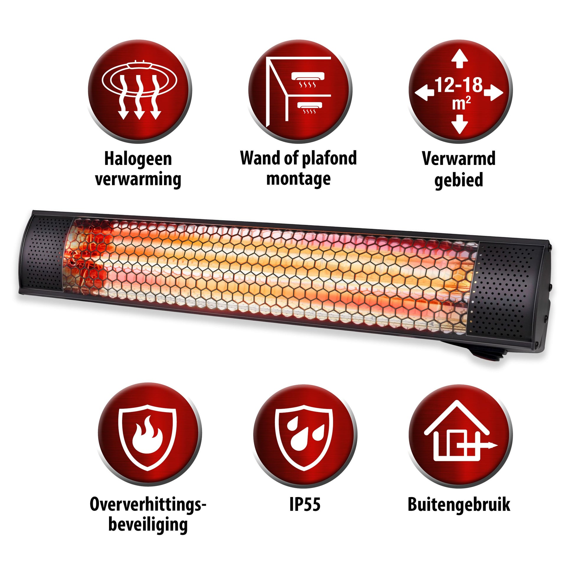 Heater Wall 2000W Gold Halogen