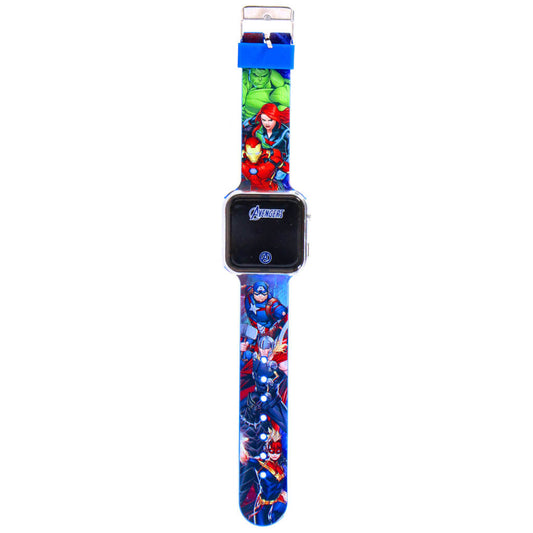 Marvel Mervel Led Horloge Avengers Blauw