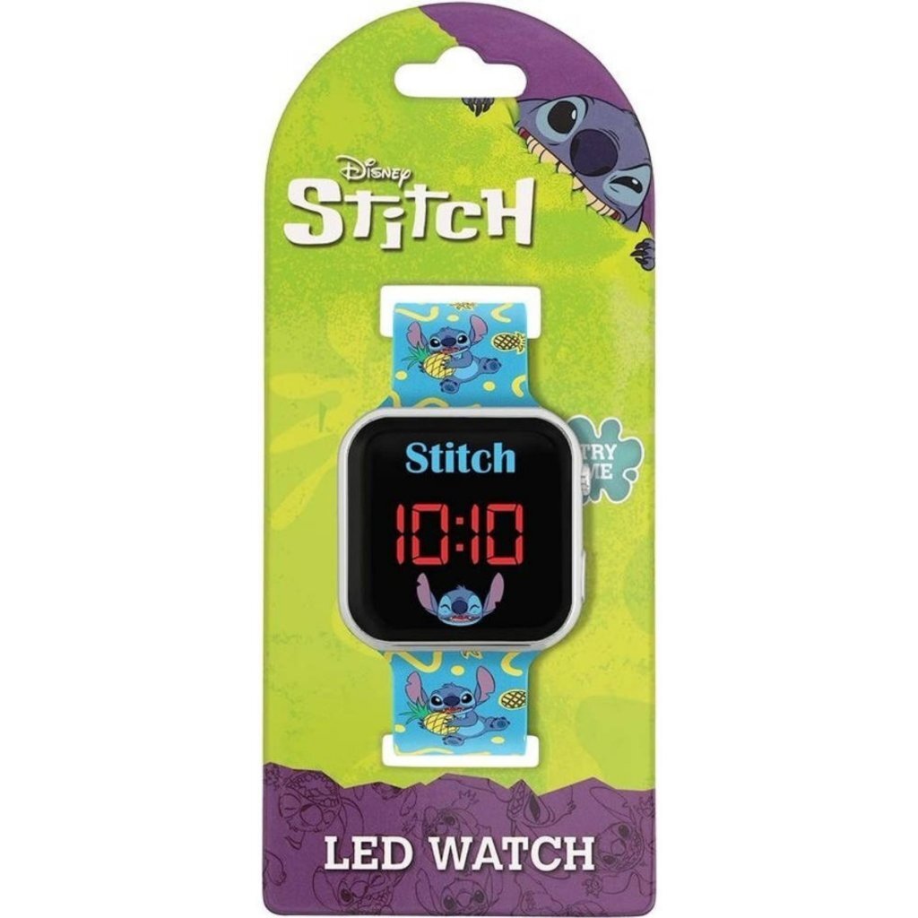 Disney Stitch Led Horloge Blauw