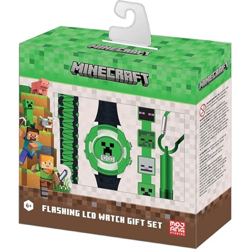 Minecraft Accutime Minecraft Horloge Cadeau Set Groen/Zwart