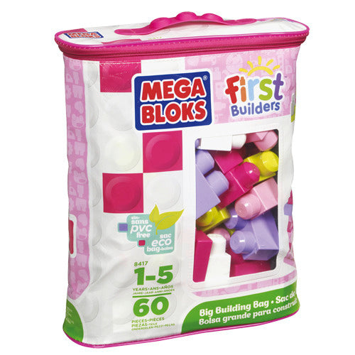 Mega Bloks First Builders Blokkentas 60 Stuks Roze