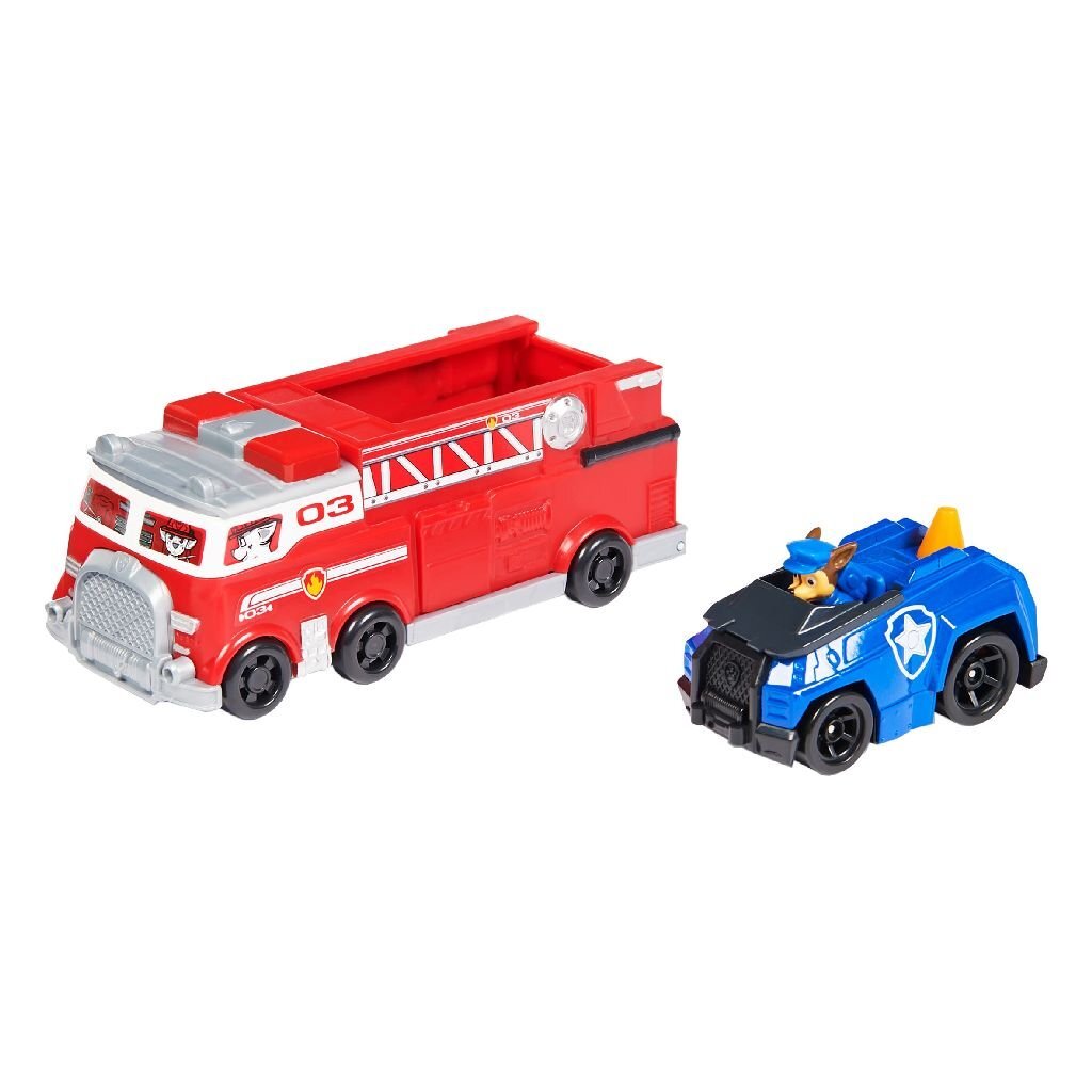 Paw Patrol True Metal Teamvoertuig Brandweerwagen En Chase-Reddingsvoertuig