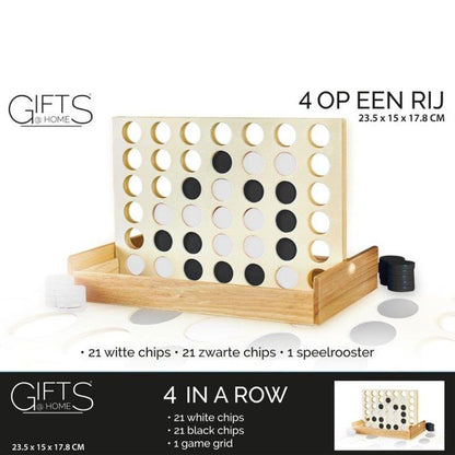 Gifts@Home Vier Op Een Rij - Hout - Reisspel