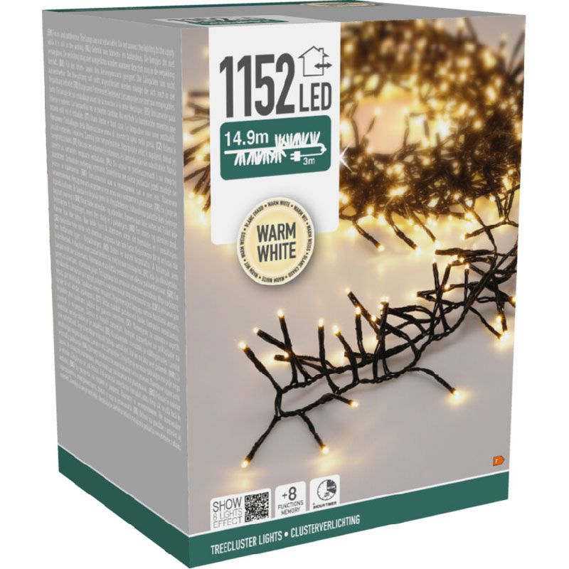 S.i.a. Treecluster Kerstboomverlichting - 1152Led - Warm Wit