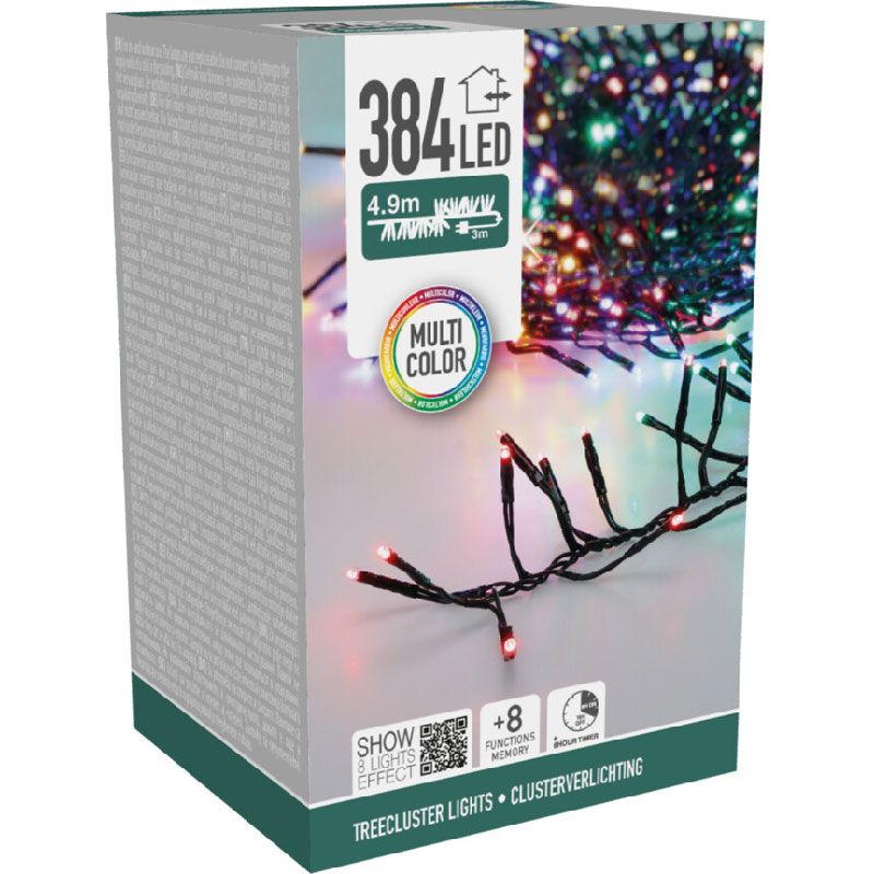 S.i.a. Treecluster Kerstboomverlichting - 384Led - Multicolor