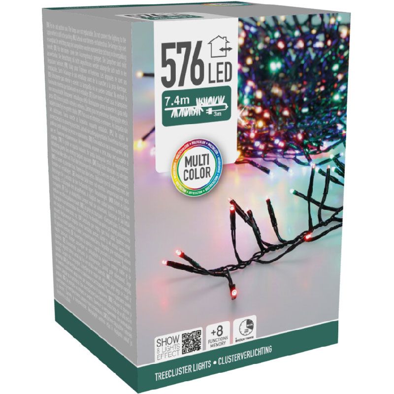 S.i.a. Treecluster Kerstboomverlichting - 576Led - Multicolor