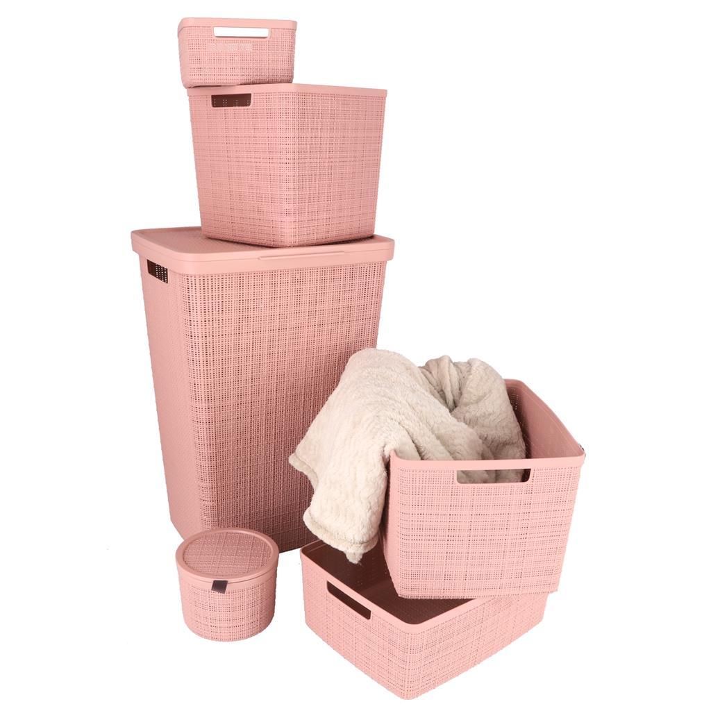 Curver Opbergmand Jute-Look 12L Roze