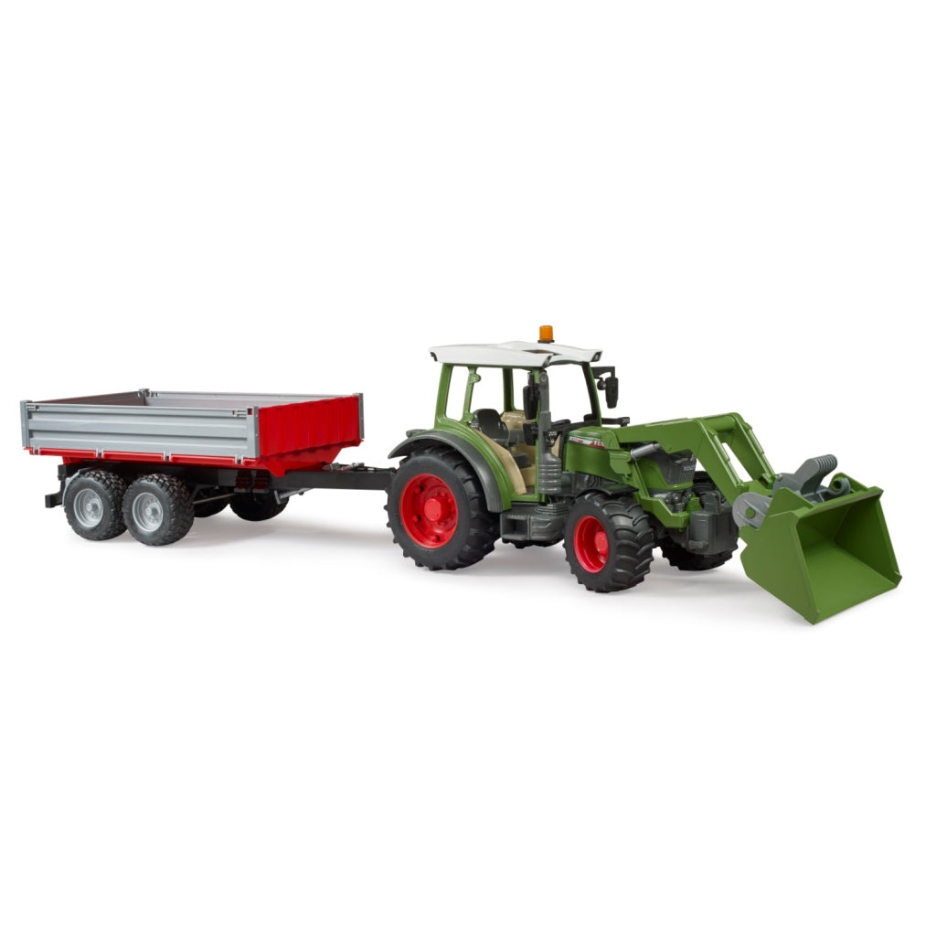 Bruder 02182 Fendt Vario 211 Met Voorlader + Zijwandaanhanger