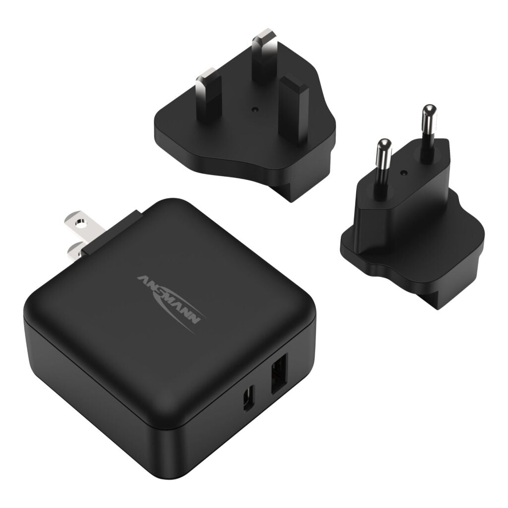 Ansmann Usb Reis Oplader 30W + Verwisselbare Stekkers Zwart