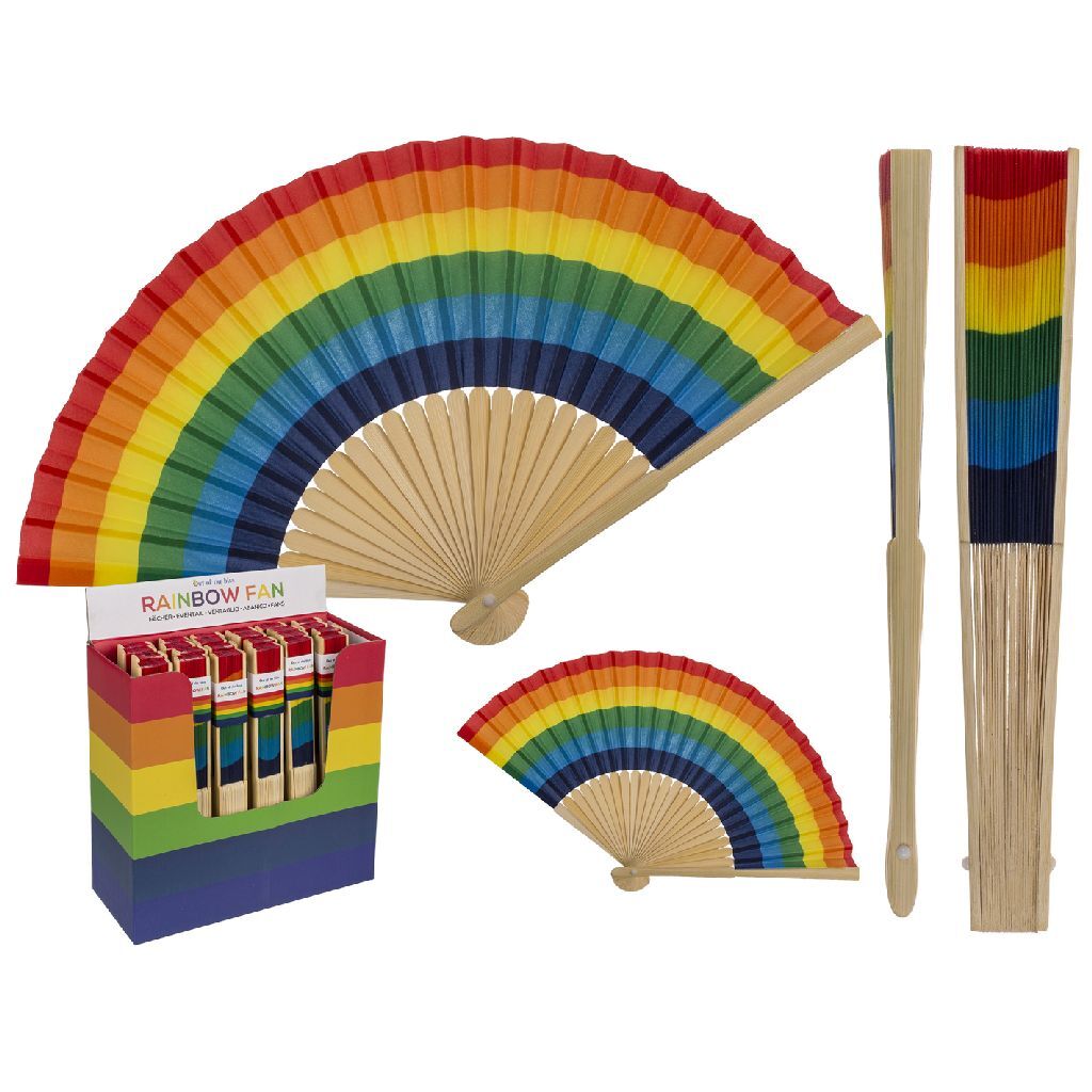 Diversen Baboe Waaier Regenboog Display 24 Stuks