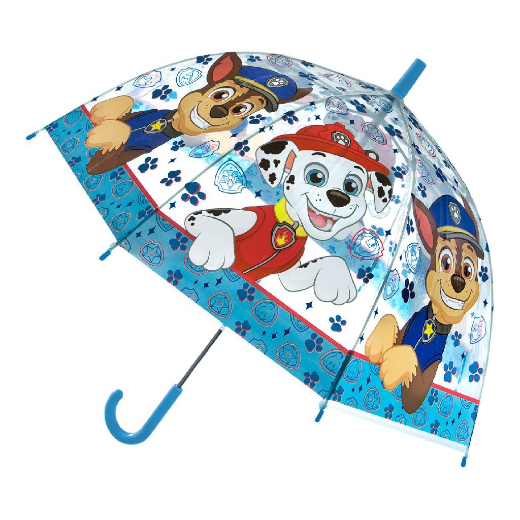 Paw Patrol Kinderparaplu 69 Cm Blauw/Transparant