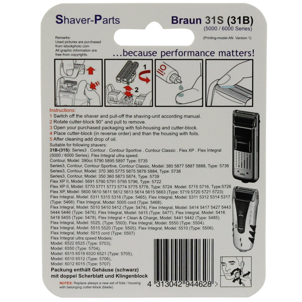 Shaver-Parts Braun Combipack Alt 31S