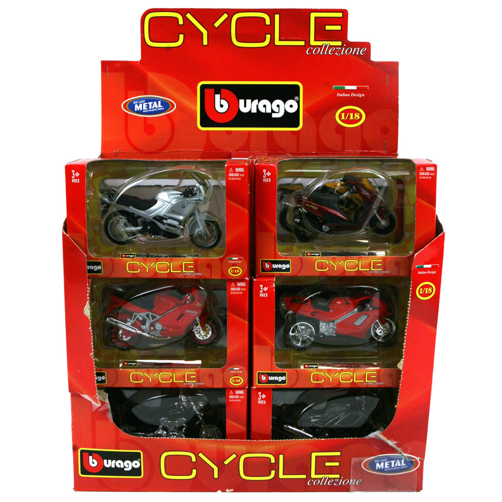 Bburago 1:18 Cycle Assorti Display 18 Stuks