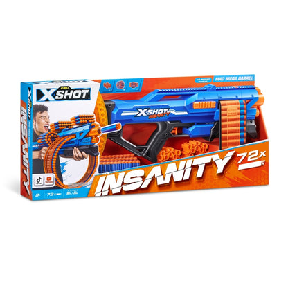 Zuru X-Shot Insanity Mad Mega Barrel Blaster + 72 Darts