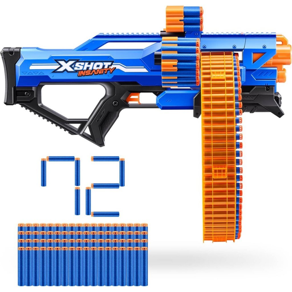 Zuru X-Shot Insanity Mad Mega Barrel Blaster + 72 Darts