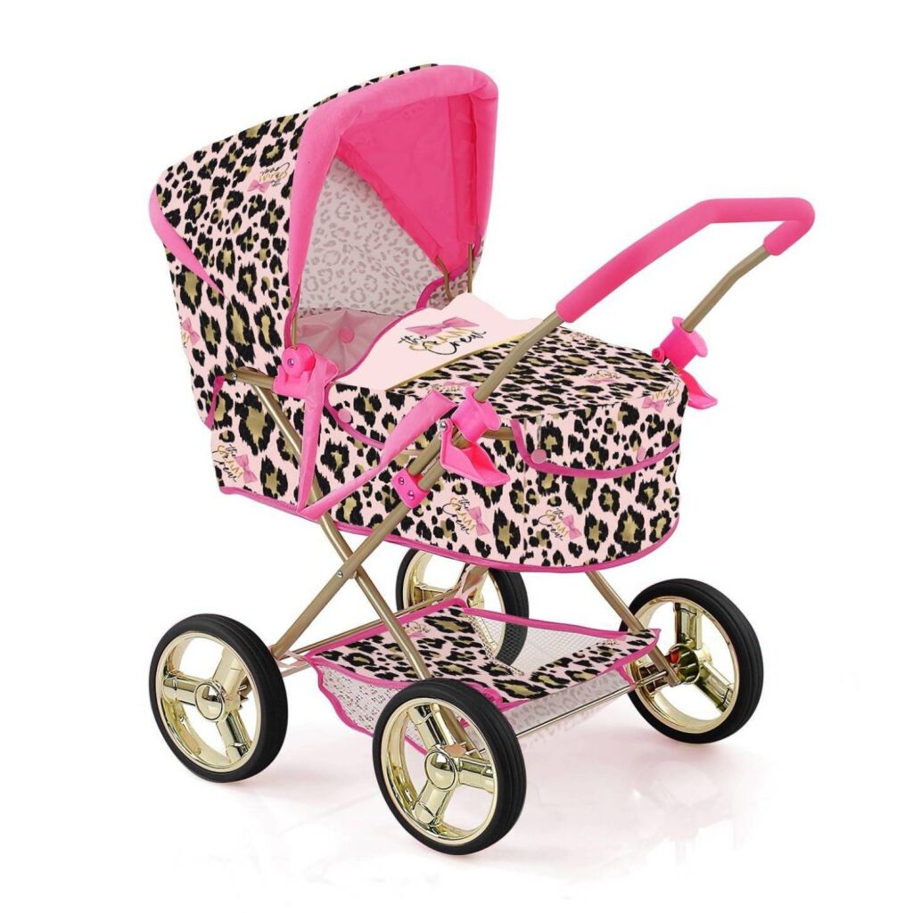 Glam Crew The Glam Crew Poppenwagen Gigi Met Luipaardprint Roze/Goud