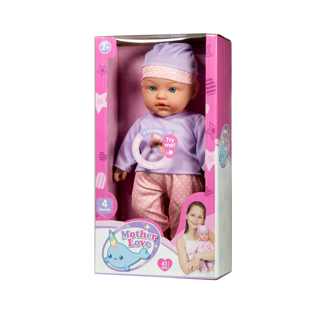 Basic Mother Love Zachte Babypop Met Geluid 41 Cm Assorti