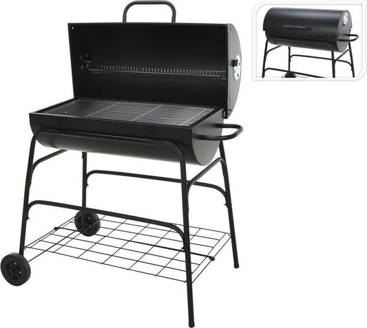 Verrijdbare Houtskoolbarbecue - Cilinder - 77 X H100Cm