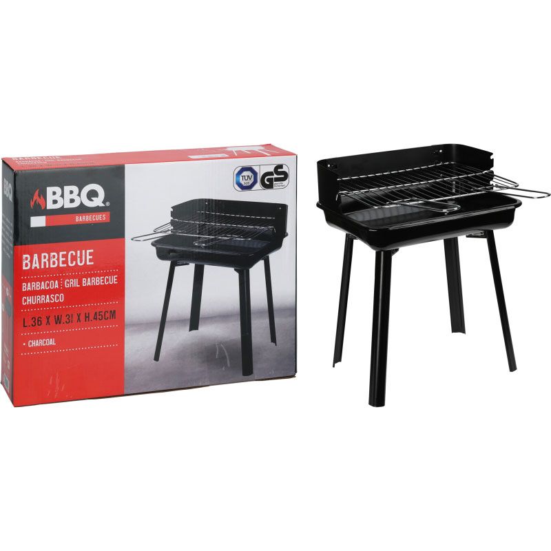 Bbq Houtskool Bbq - Mini Barbecue - 36X31Xh45 Cm - Grillrooster 33X26 Cm - Windscherm