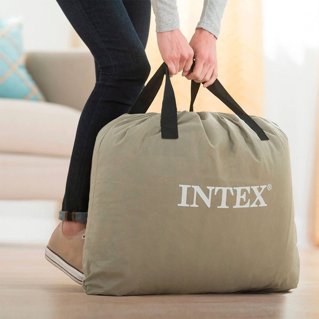 Intex 64122Nd Pillow Twin 1-Persoons Luchtbed 99X191X42 Cm + Ingebouwde Pomp Zwart