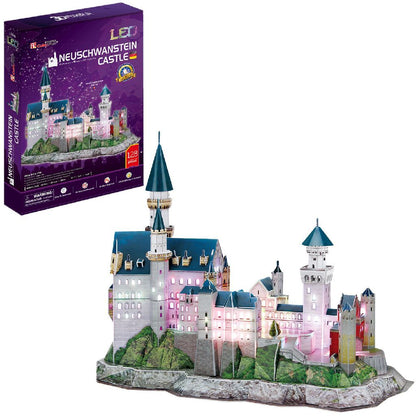 Cubic Fun 3D Puzzel Neuschwanstein Castle + Led Verlichting 128 Stukjes