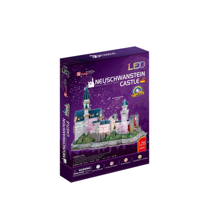 Cubic Fun 3D Puzzel Neuschwanstein Castle + Led Verlichting 128 Stukjes