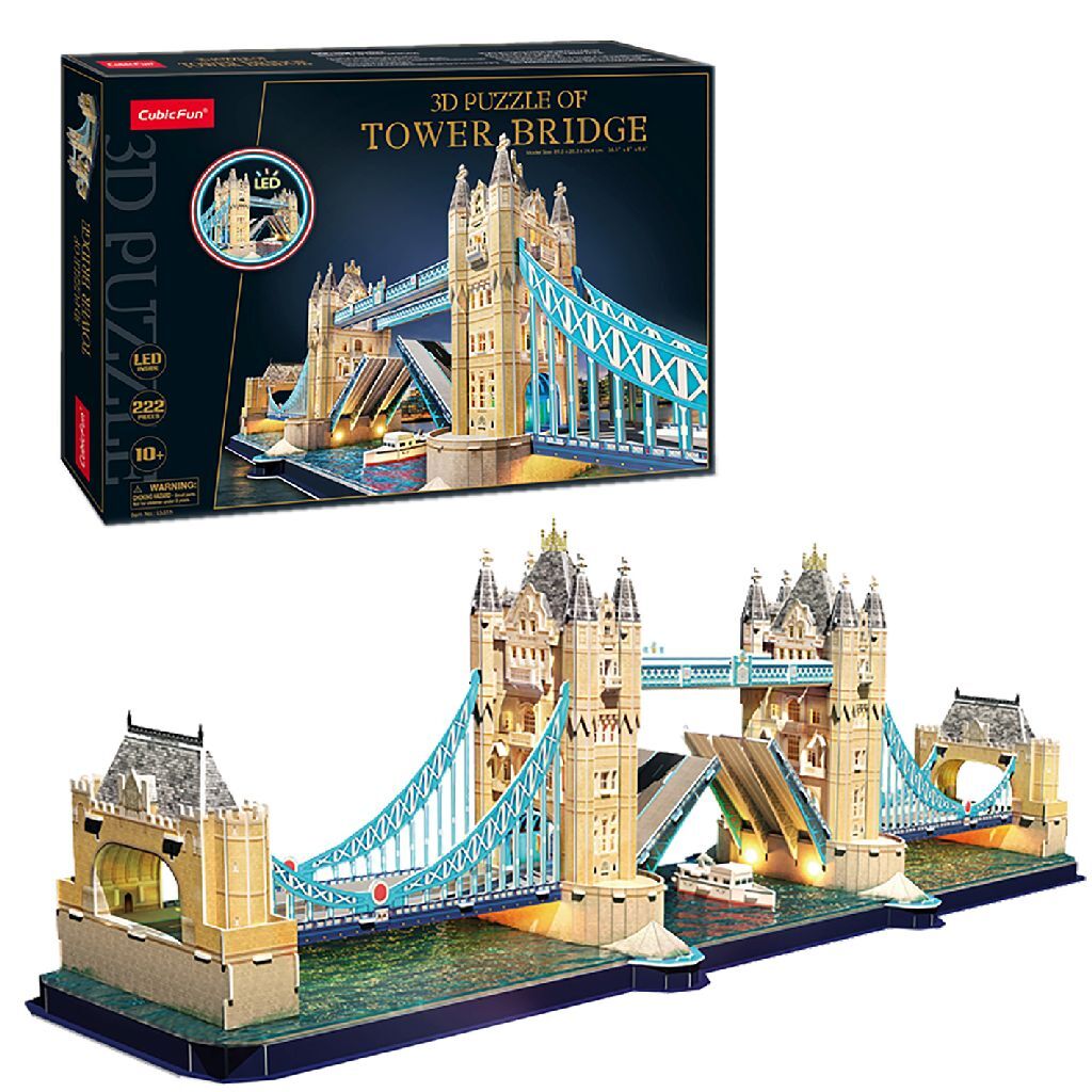 Cubic Fun 3D Puzzel Tower Bridge + Led Verlichting 222 Stukjes