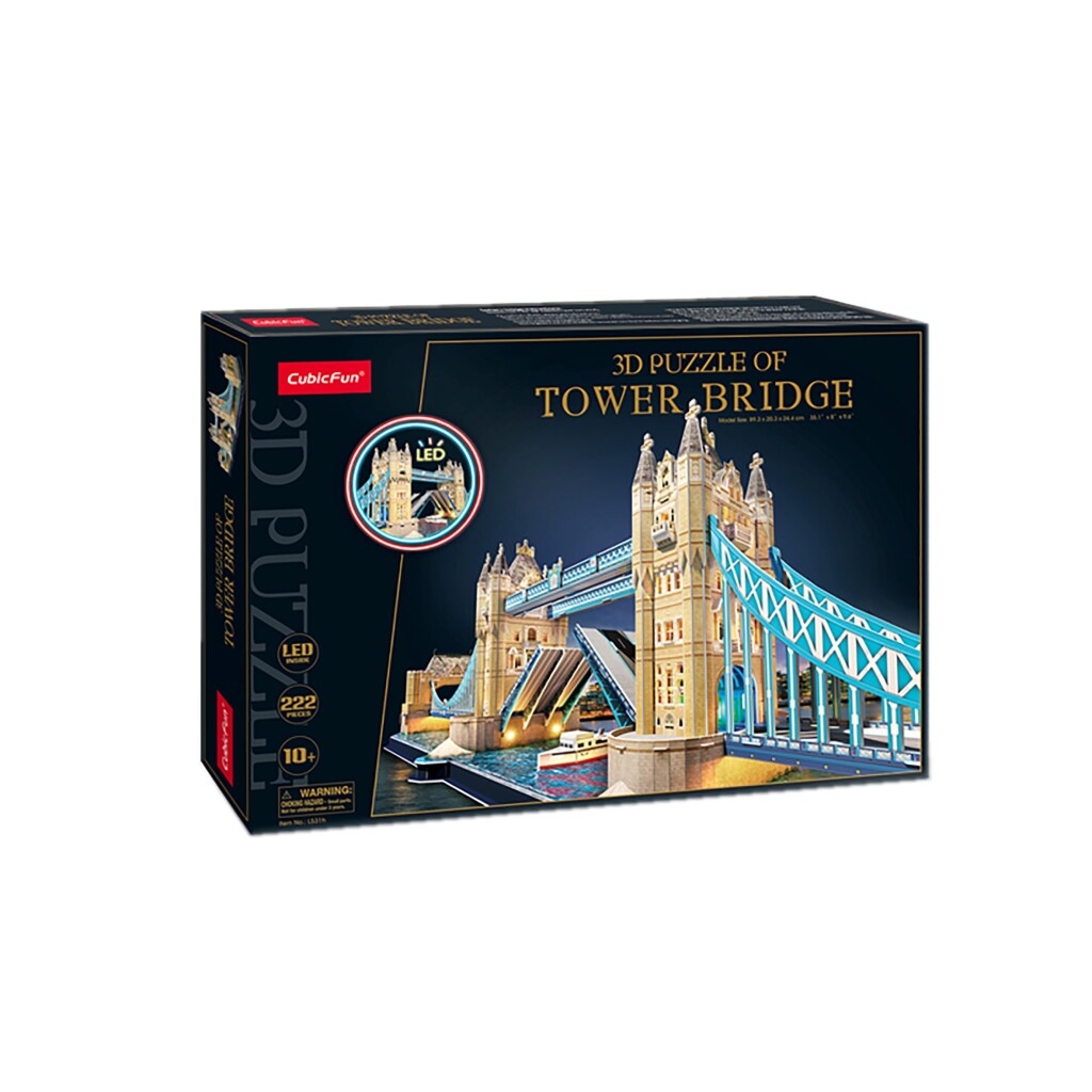 Cubic Fun 3D Puzzel Tower Bridge + Led Verlichting 222 Stukjes