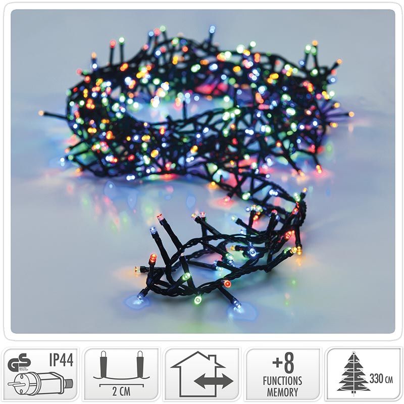 Micro Cluster - 1800 Led's - 36 Meter - Multicolor - 8 Functies + Geheugen