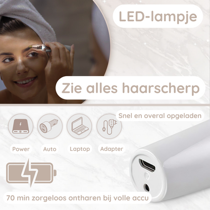 Sansbeauté® 2-In-1 Wenkbrauw En Gezichtstrimmer | White Edition