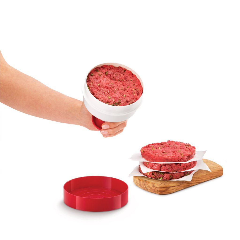 Metaltex Kitchen Helpers Hamburgerpers 11 Cm Rood/Wit