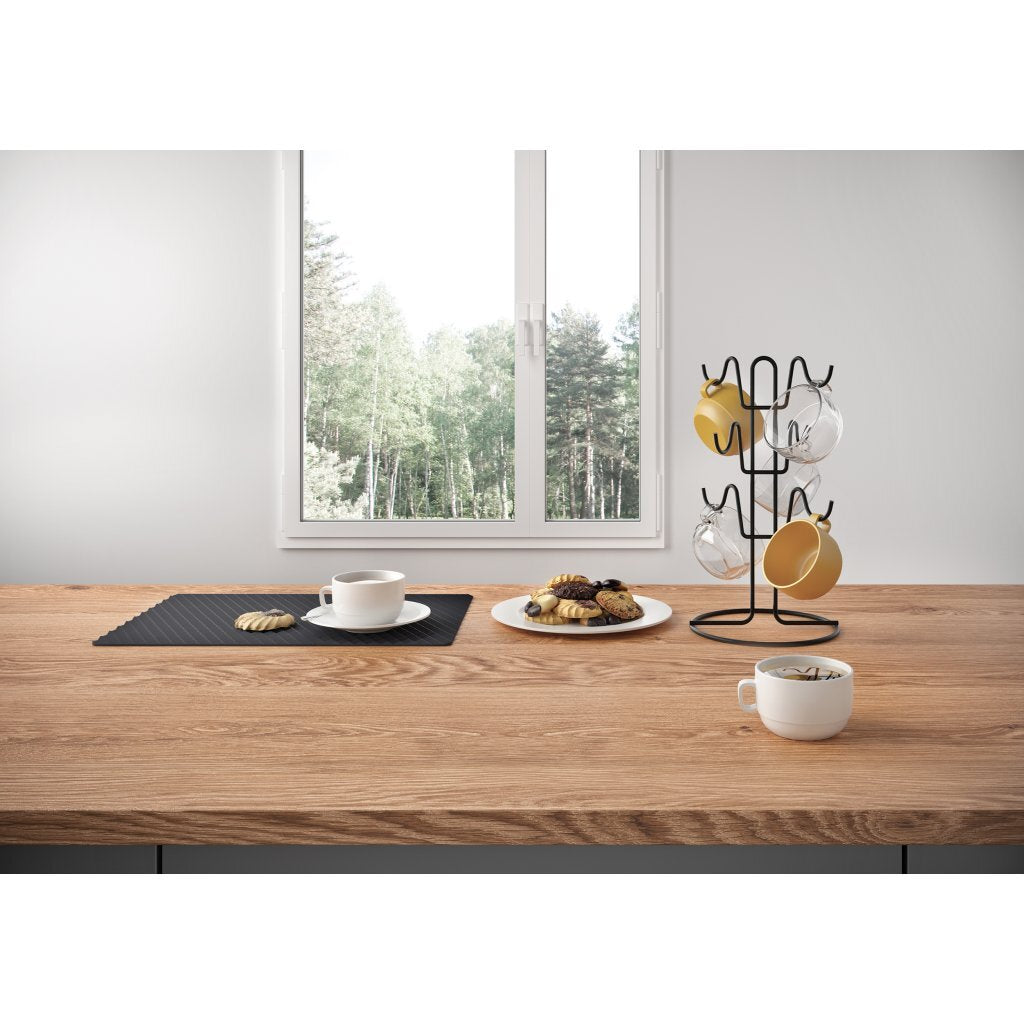 Metaltex Smart Kitchen Mokkenrek Voor 6 Mokken 19X36 Cm Zwart