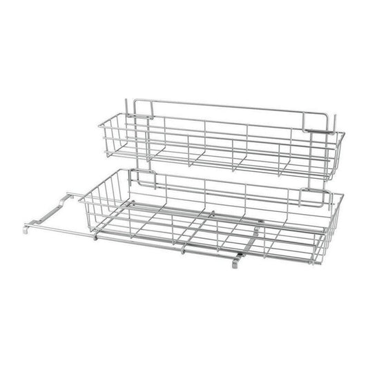 Metaltex Uitschuifbaar Opbergrek 20X58X28 Cm Zilver