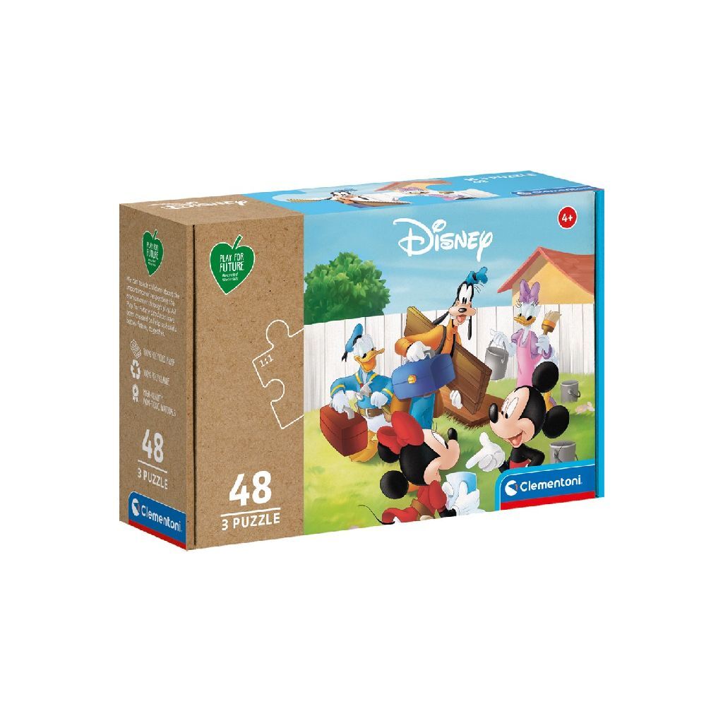 Clementoni Puzzel Disney Mickey Mouse 3X48 Stukjes