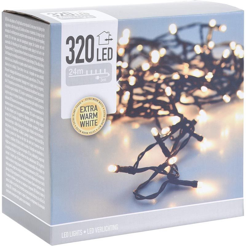 Kerstverlichting 320 Led- 24M - Extra Warm Wit - Timer - Lichtfuncties - Geheugen - Buiten