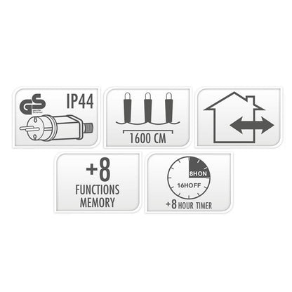 Microcluster - 800 Led - 16M - Two Tone Romantic - Timer - Lichtfuncties - Geheugen - Buiten