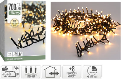 Microcluster - 700 Led - 14M - Two Tone Romantic - Timer - Lichtfuncties - Geheugen - Buiten