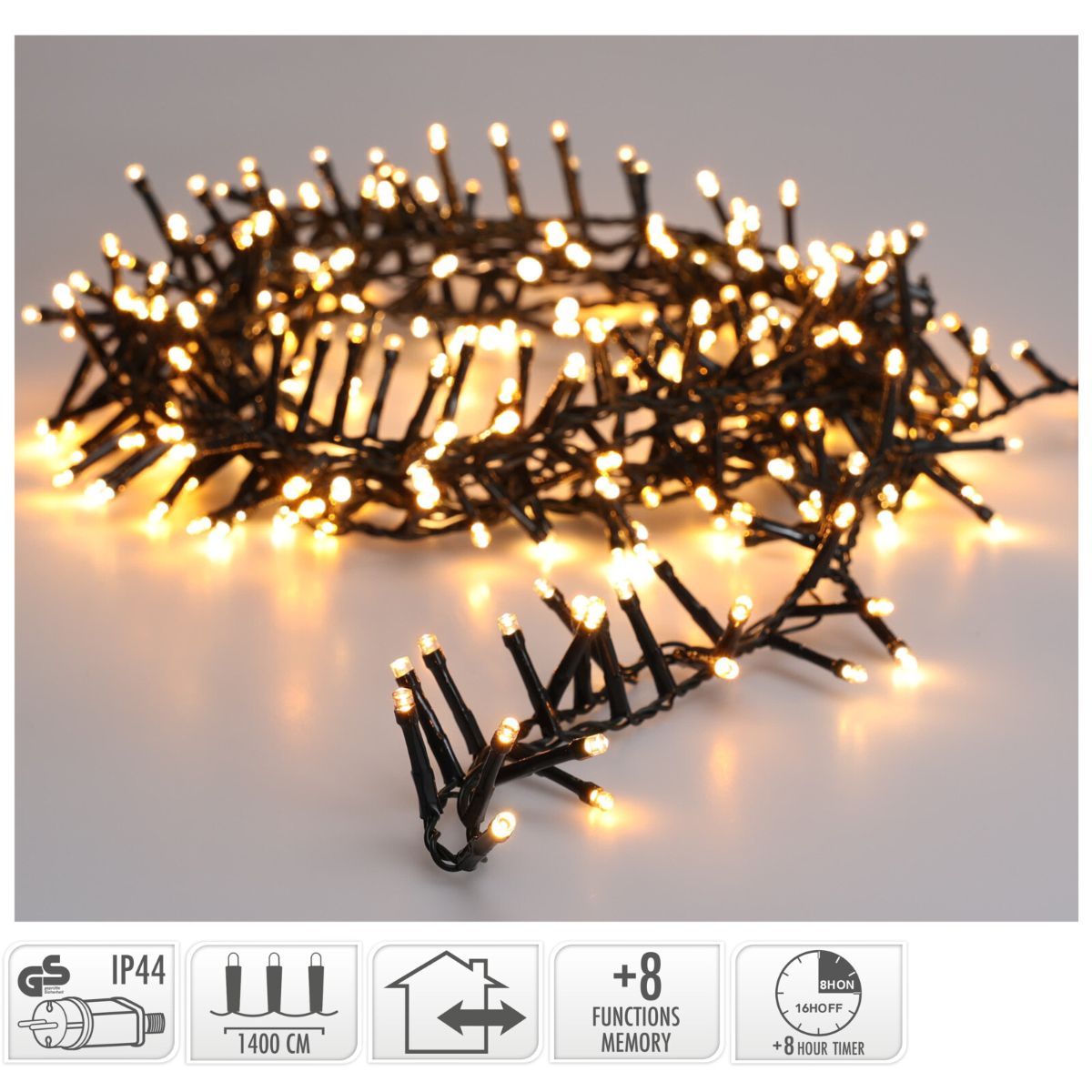 Microcluster - 700 Led - 14M - Two Tone Romantic - Timer - Lichtfuncties - Geheugen - Buiten