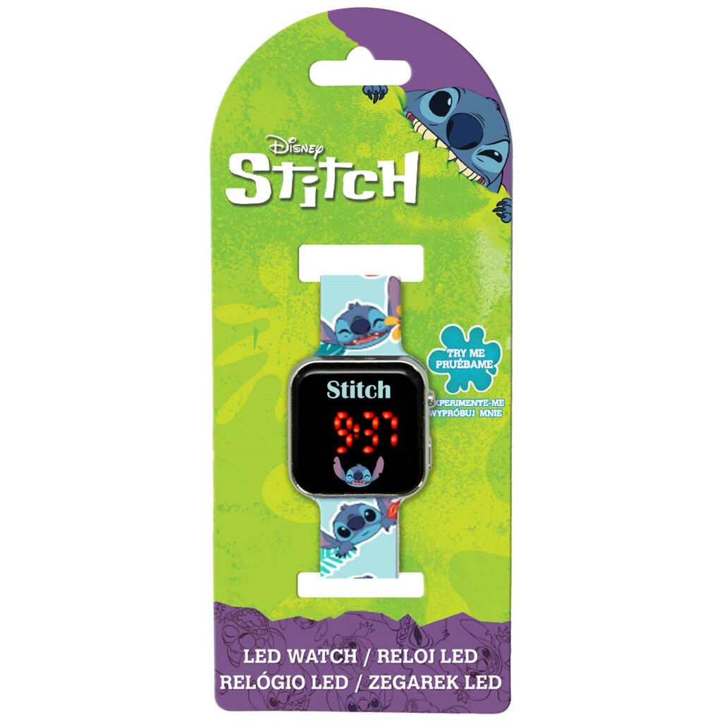 Disney Stitch Led Horloge Blauw