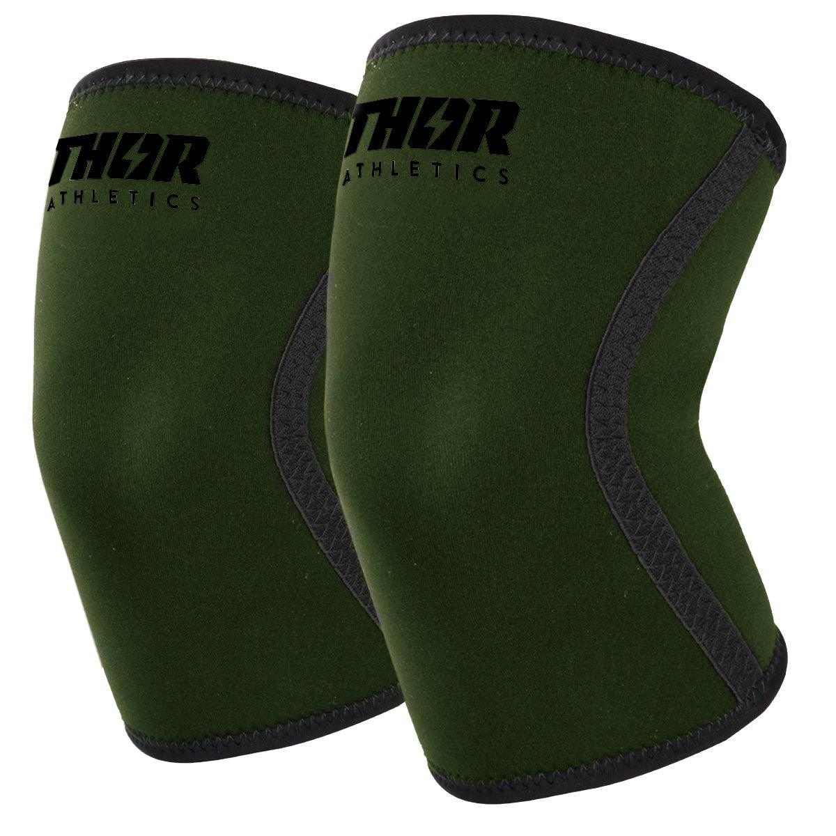 Army Green 7Mm Knee Sleeves | Thor Athletics