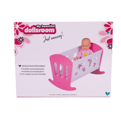 My Beautiful Dolls Room My Beautiful Dollsroom Houten Poppenbed 49X37X35 Cm Roze/Wit