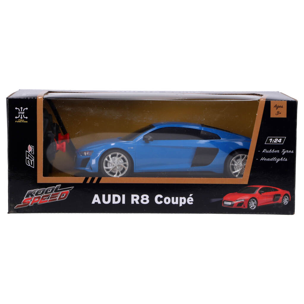 Kool Speed Rc Audi R8 V10 Coup&Eacute; 1:24 + Licht Blauw