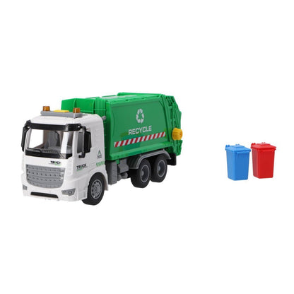 Overige Merken Recycle Vuilniswagen 30 Cm + Licht En Geluid Groen/Wit