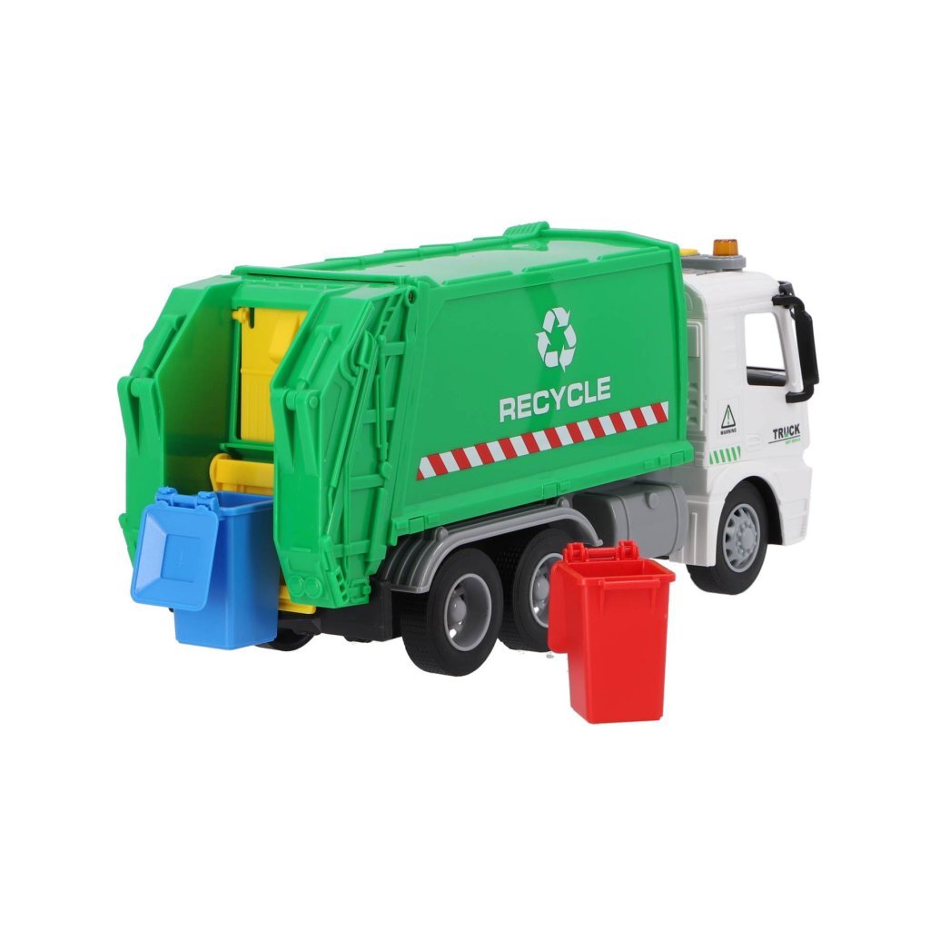 Overige Merken Recycle Vuilniswagen 30 Cm + Licht En Geluid Groen/Wit