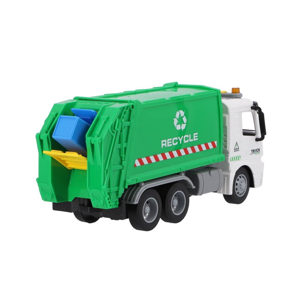 Overige Merken Recycle Vuilniswagen 30 Cm + Licht En Geluid Groen/Wit