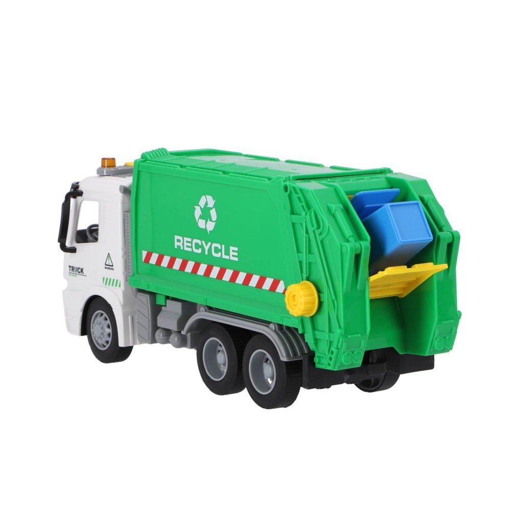 Overige Merken Recycle Vuilniswagen 30 Cm + Licht En Geluid Groen/Wit